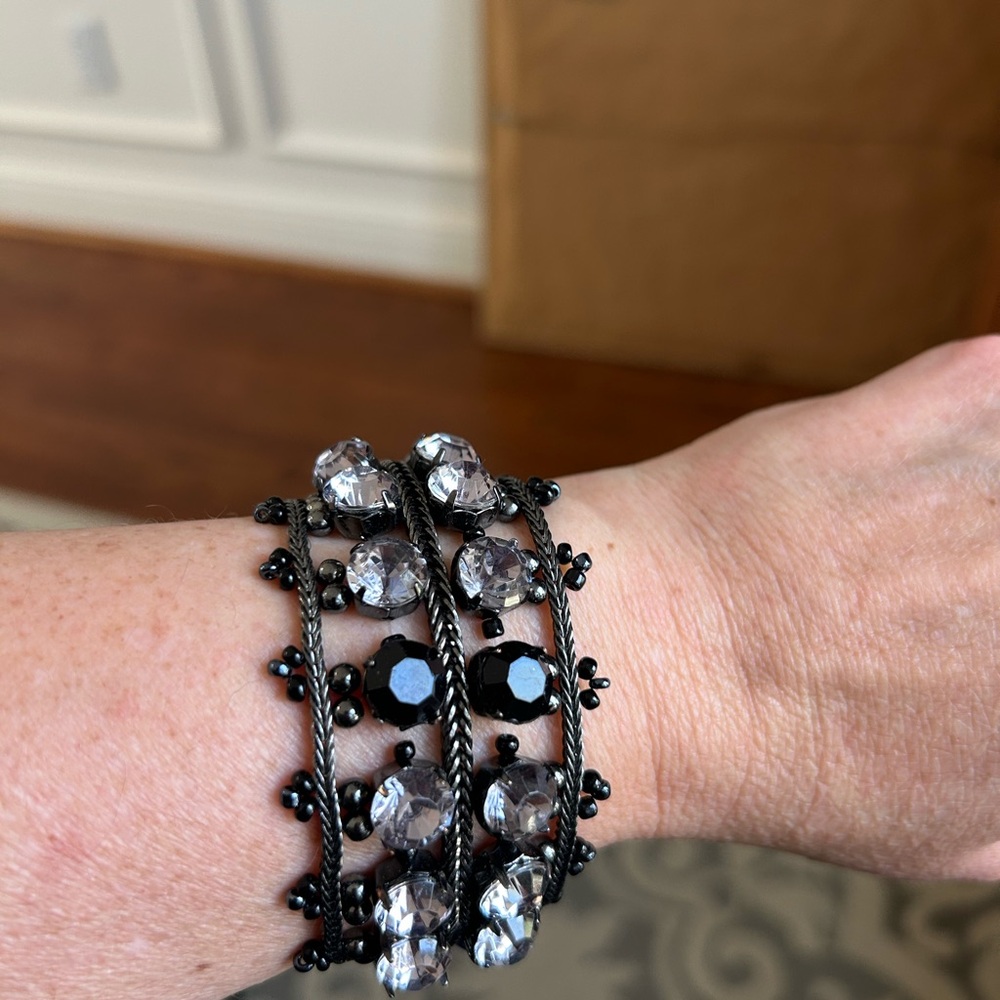 Black and Silver Beaded Bracelet